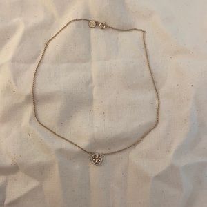 NWOT Tory Burch Pavé Logo Necklace Gold